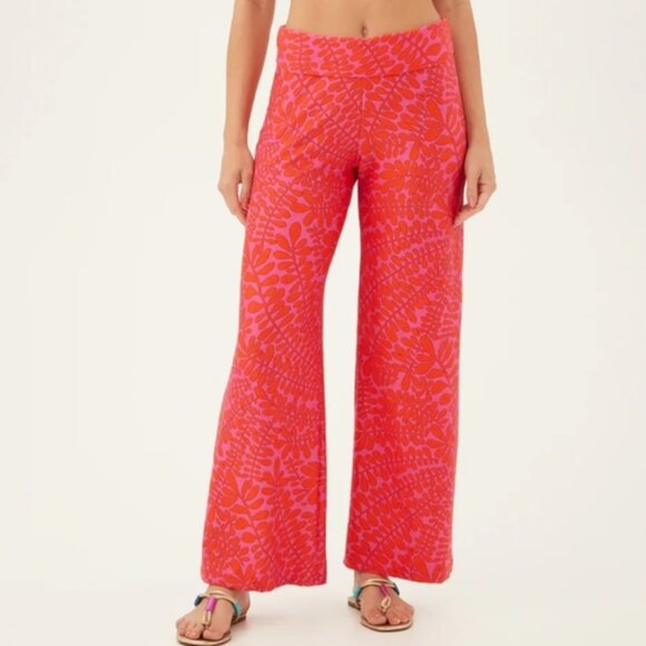 TRINA TURK TRELLIS COVER UP SWIM PANTS, Vibrant Green and Yellow Pants Size Medi - Picture 2 of 8